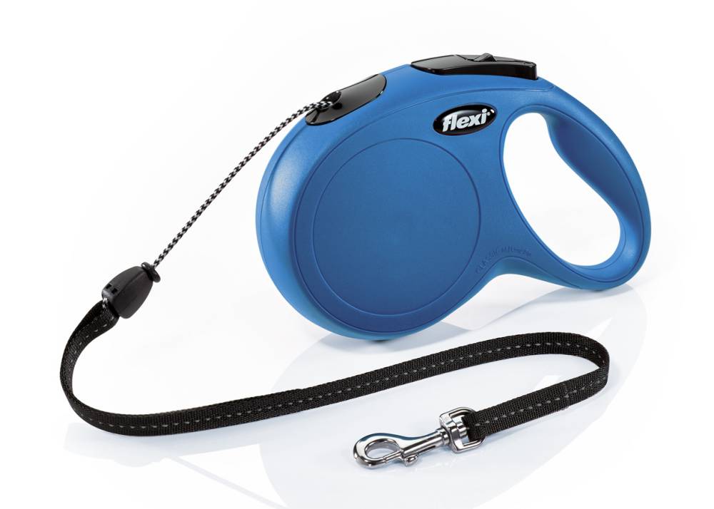 flexi New CLASSIC, cord leash, M: 8 m, blue