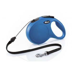 flexi New CLASSIC, cord leash, M: 8 m, blue