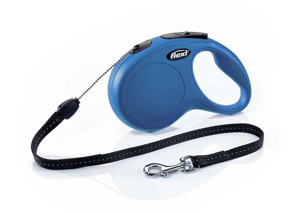 flexi New CLASSIC, cord leash, S: 8 m, blue