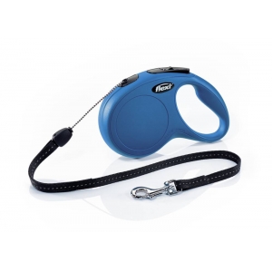 flexi New CLASSIC, cord leash, S: 8 m, blue