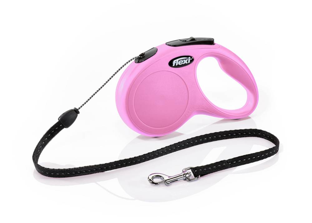 flexi New CLASSIC, cord leash, S: 5 m, pink