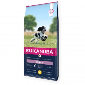 EUKANUBA Puppy kanalihaga keskmistele koertele 12 kg