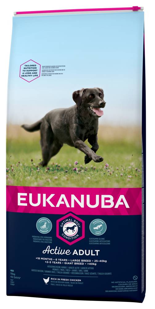 EUKANUBA Adult kanalihaga suurtele koertele 15 kg