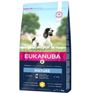 EUKANUBA Mature kanalihaga keskmistele koertele 3 kg