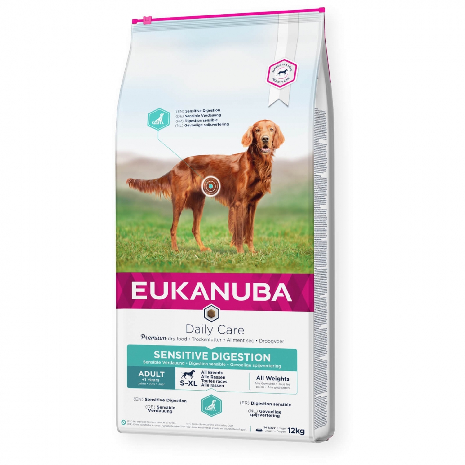 EUKANUBA Adult kanalihaga tundliku seedimisega koertele 12 kg