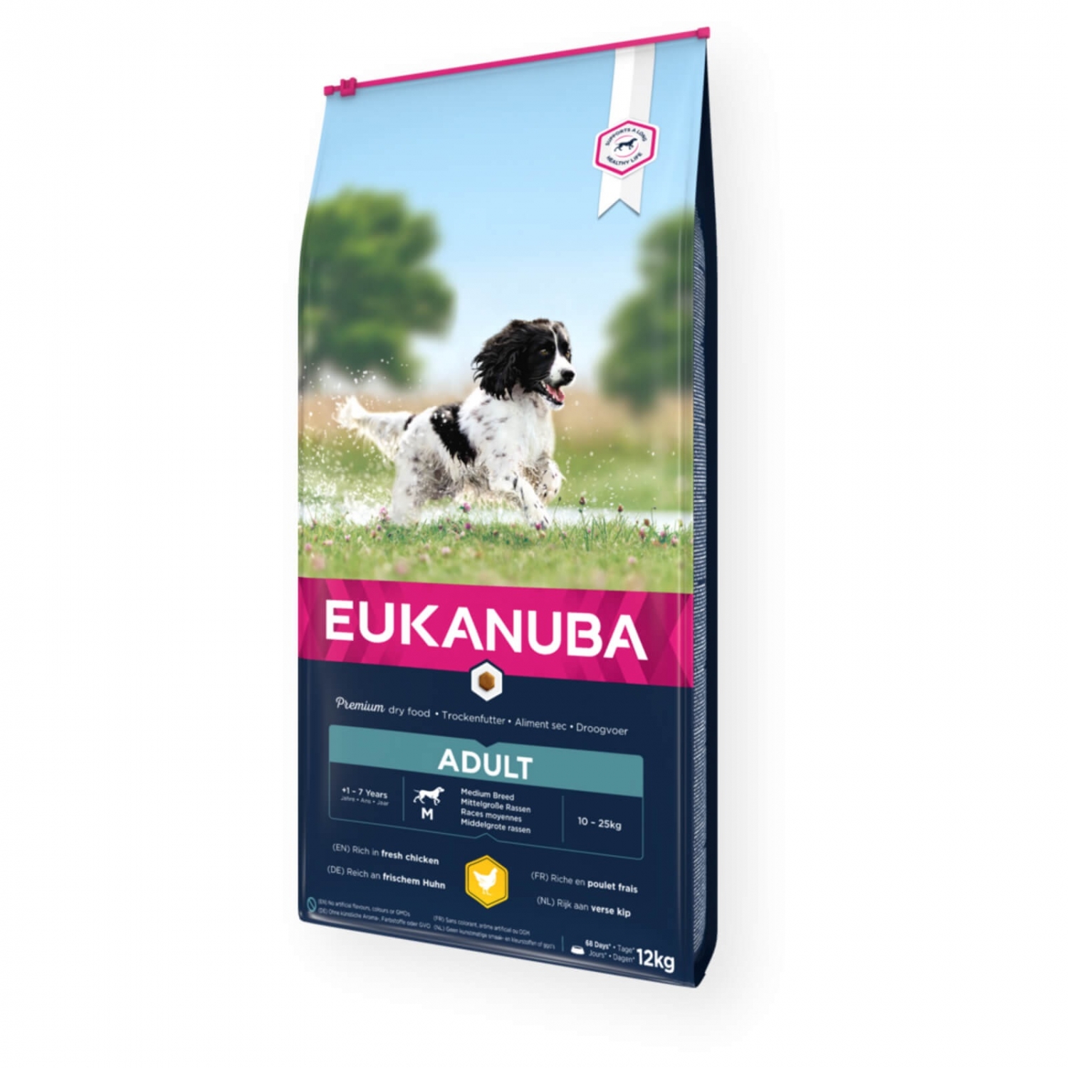 EUKANUBA Adult kanalihaga keskmistele koertele 12 kg