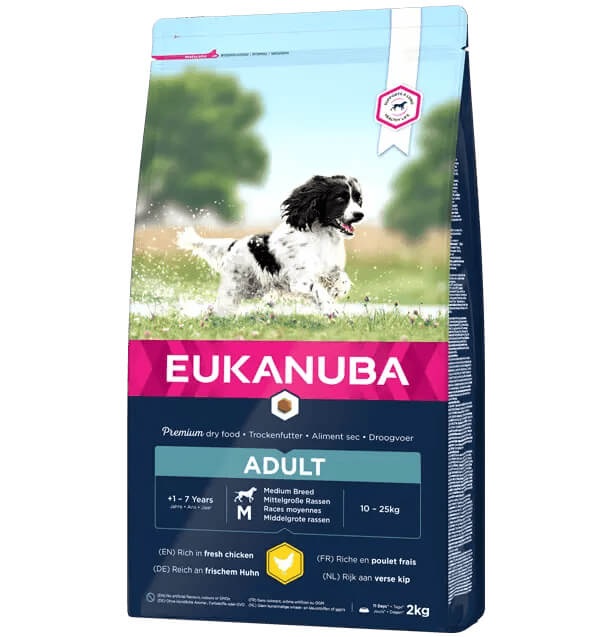 EUKANUBA Adult kanalihaga keskmistele koertele 3 kg