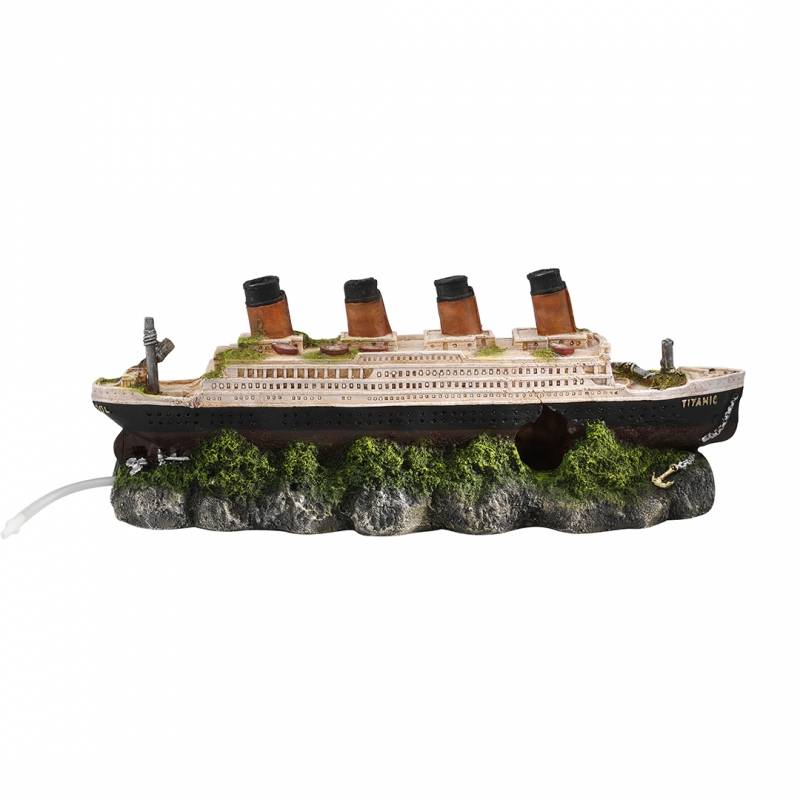 SHIPWRECK TITANIC WITH AIRSTONE 39x11x17CM