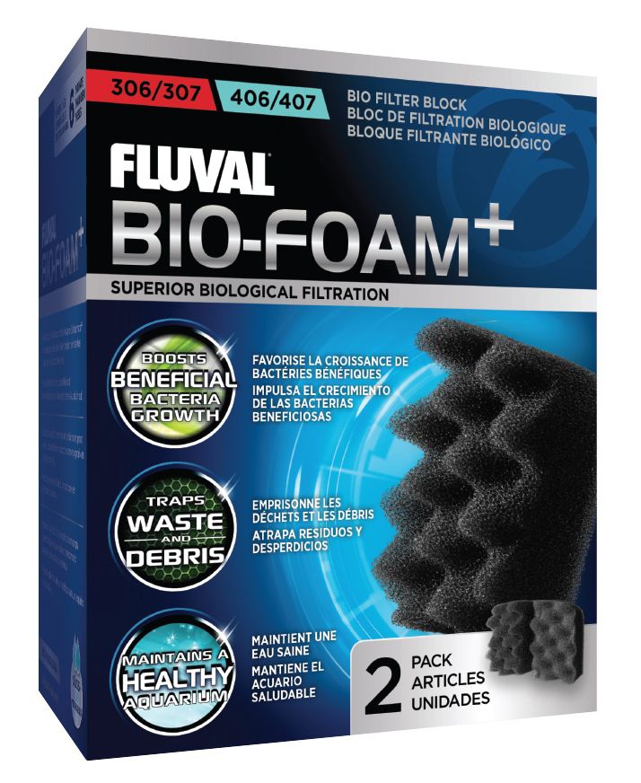 Filtrielement Bio-Foam+ käsn filtrile Fluval 306/307 406/407 2tk must A237