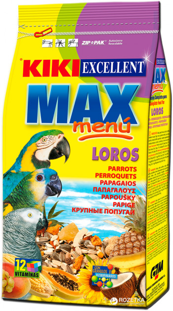 Kiki Max Menu Parrots 1,0kg