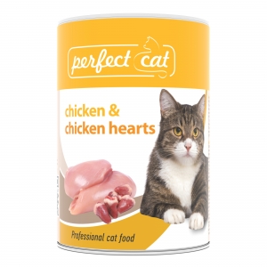 Perfect Cat Chicken&Chicken Hearts kons 6x400g