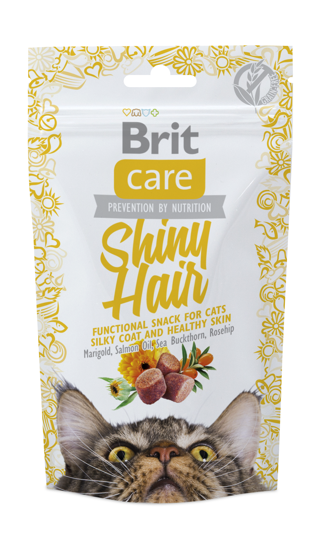 Brit Care Cat Snack Shiny Hair maiused kassile 50g