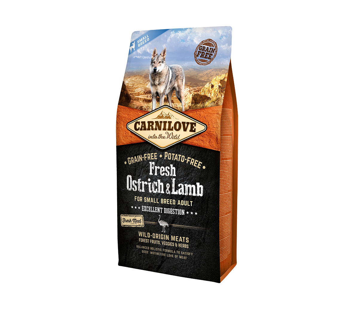 CarniLove Fresh Small Adult Ostrich & Lamb koeratoit 6 kg