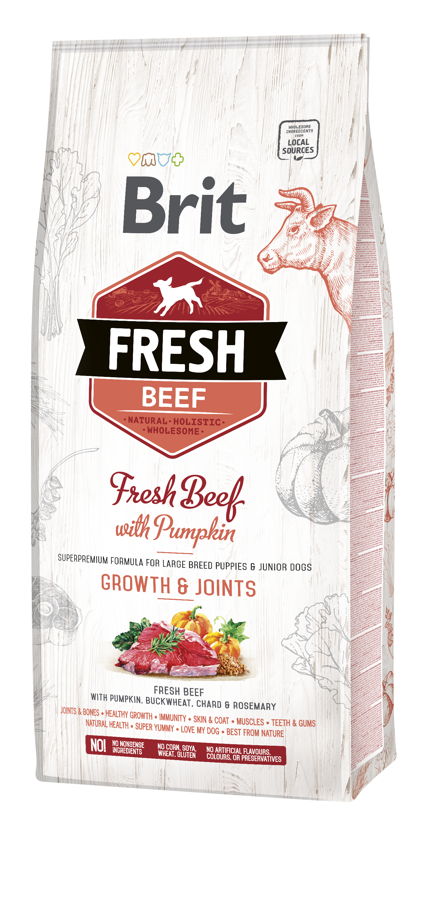 Brit Fresh Beef &  Pumpkin Large Bones &  Joints koeratoit 12 kg