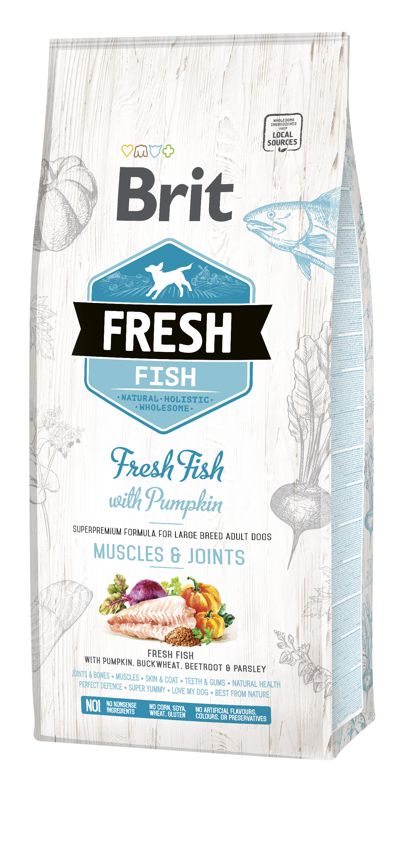 Brit Fresh Fish &  Pumpkin Adult Large Muscles &  Joints koeratoit 12 kg