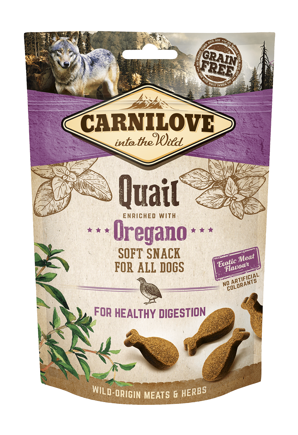 CarniLove Dog Snack Quail & Oregano maiused koerale 200g