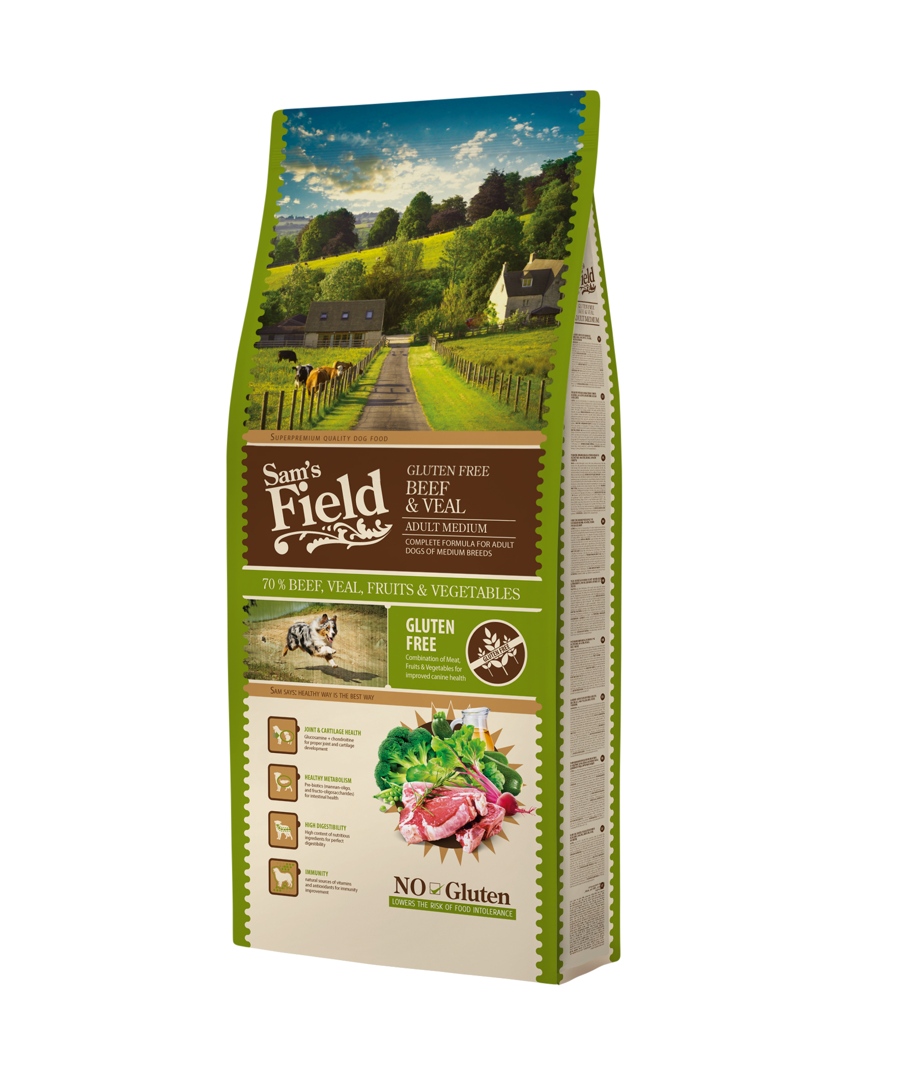 Sam's Field Adult Medium Beef & Veal koeratoit 13 kg