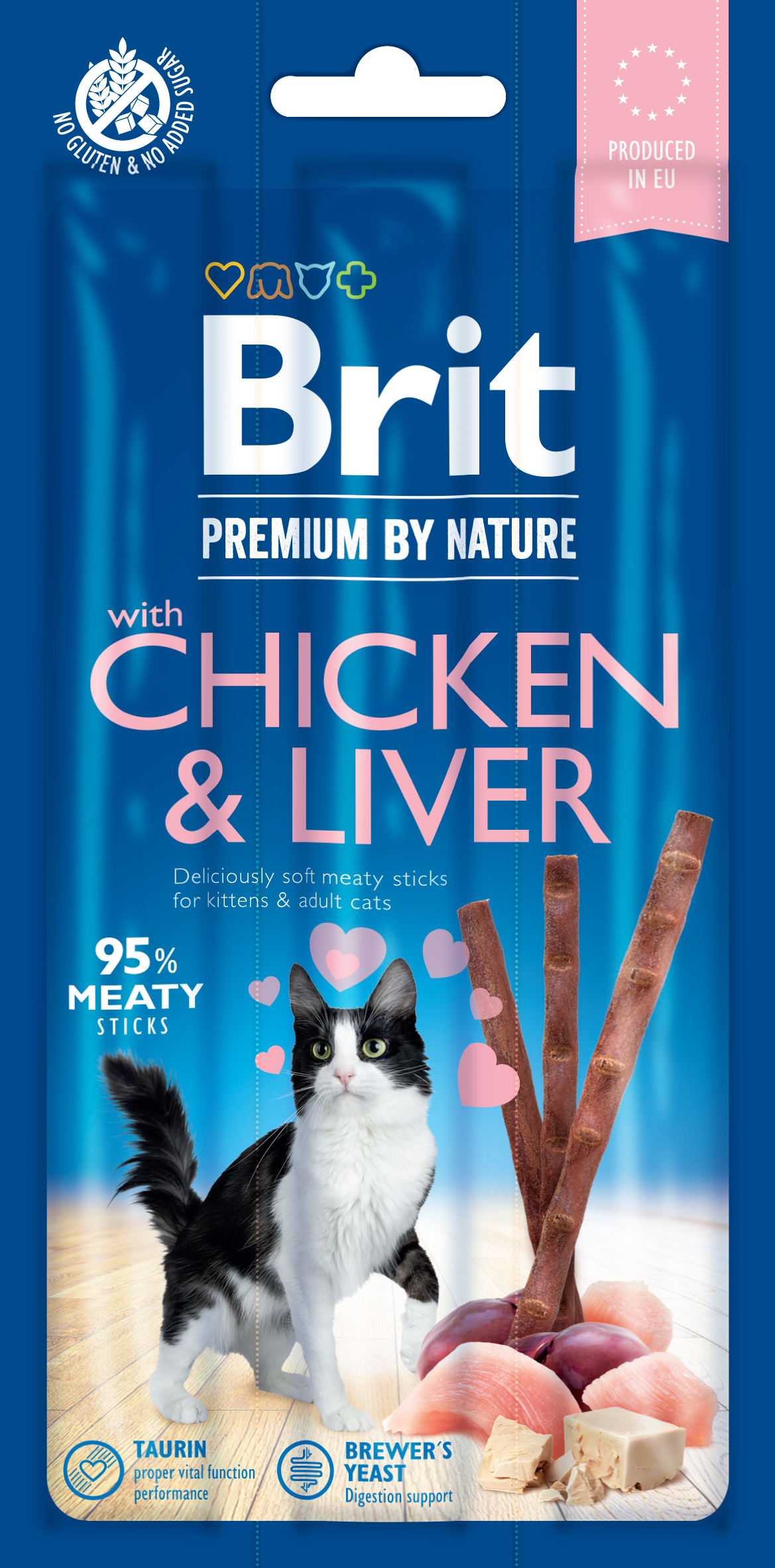 Brit Premium Cat Snack Chicken & Liver maius kassile 3tk 15g