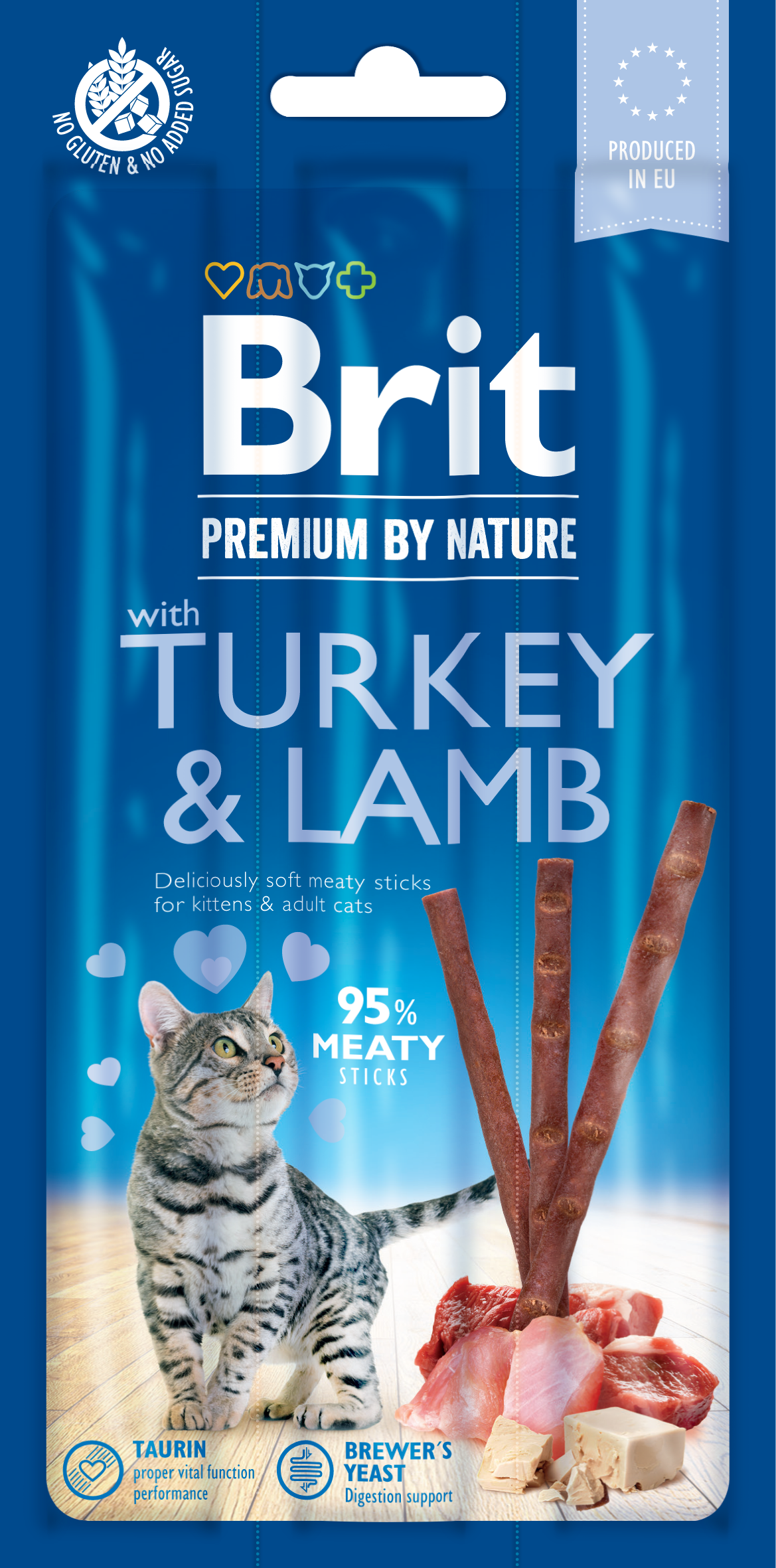 Brit Premium Cat Snack Turkey & Lamb maius kassile 3tk 15g