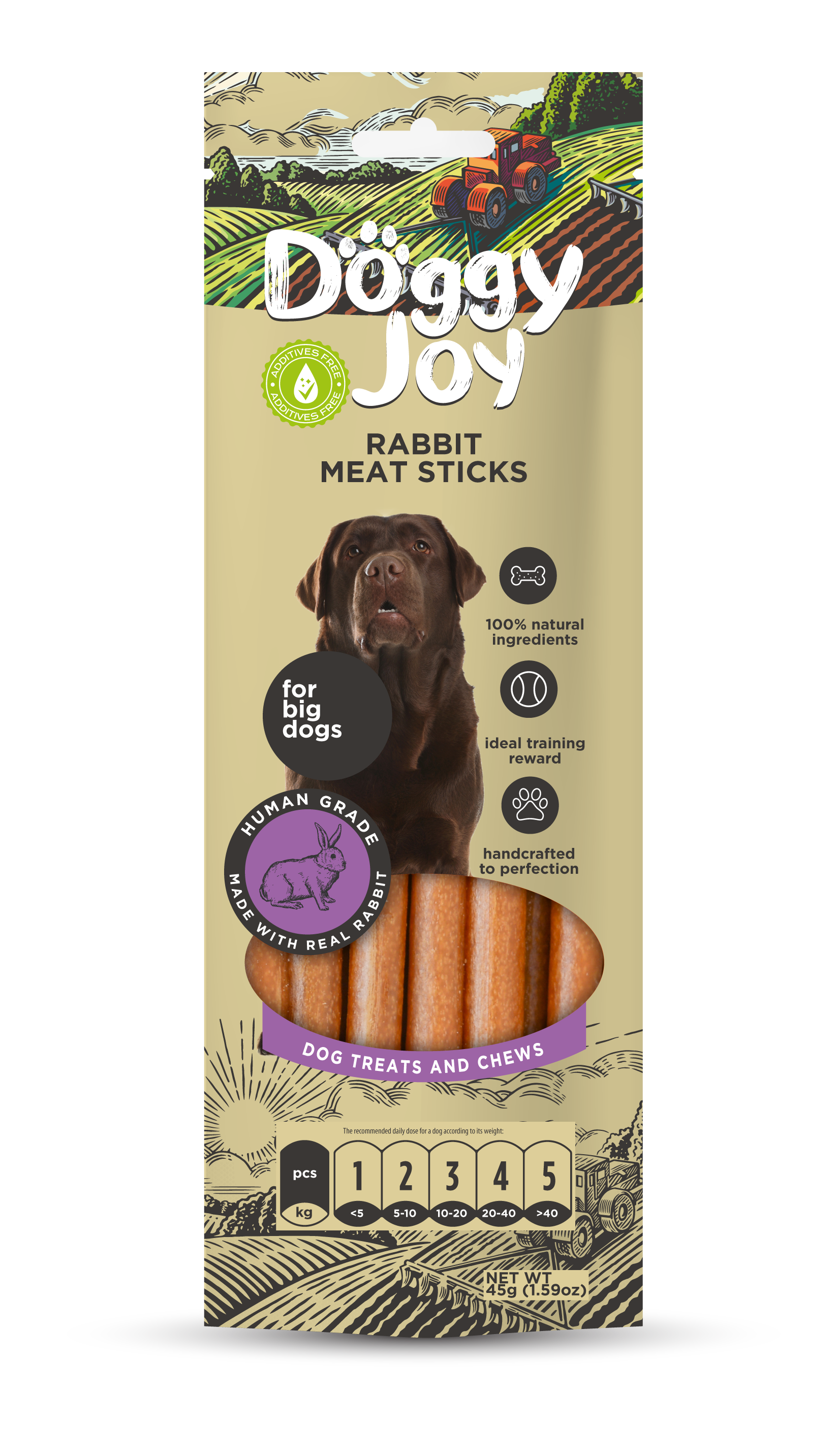 Doggy Joy Meat sticks rabbit närimismaiused koertele 45g