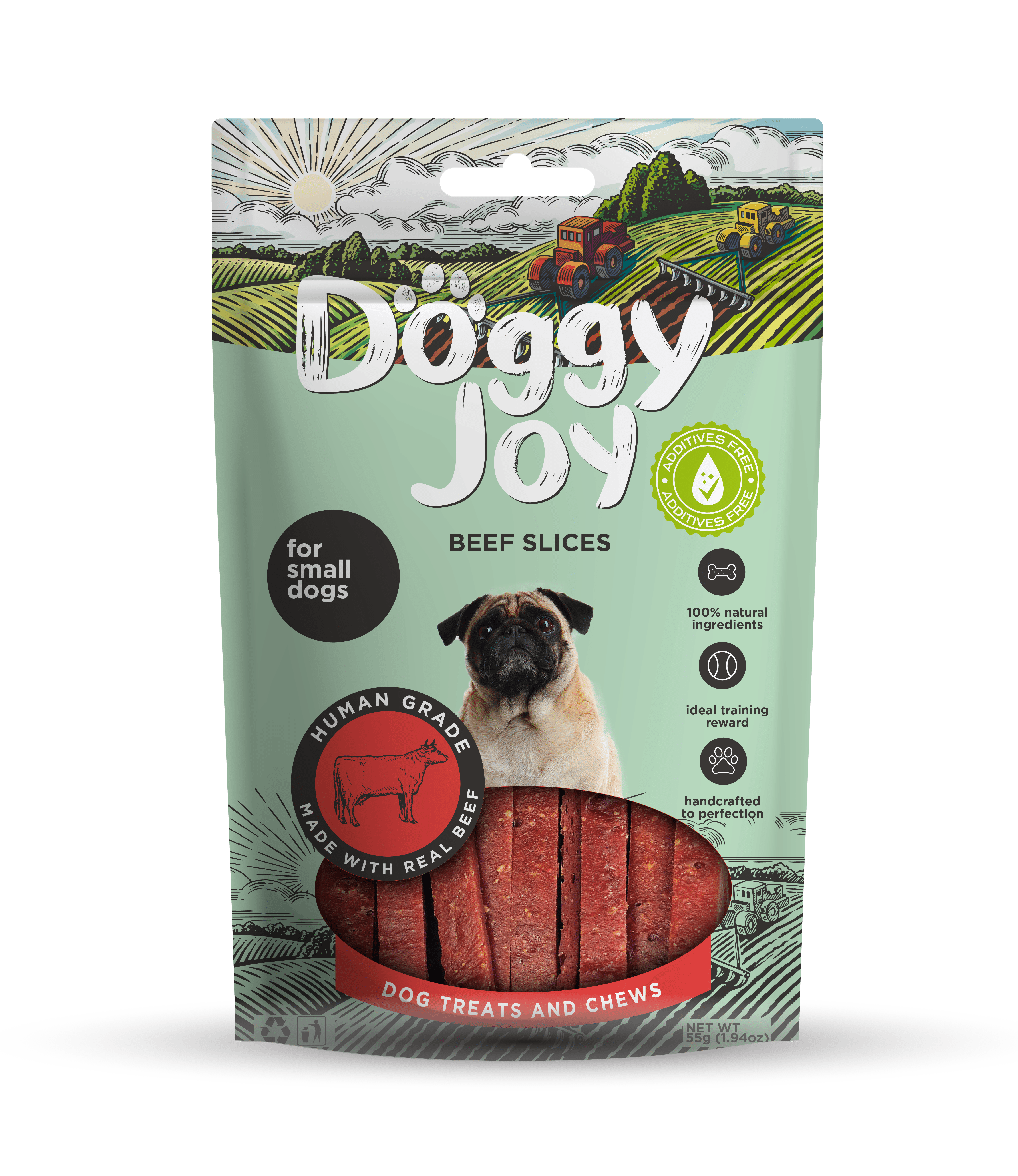 Doggy Joy Beef Slices närimismaiused koerale 55g