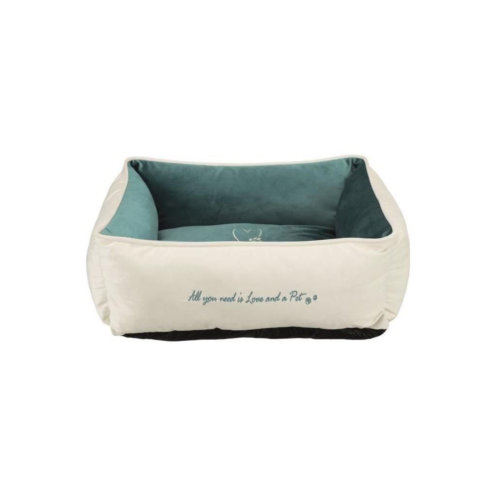 Pet's Home bed, 60 × 50 cm, cream/petrol