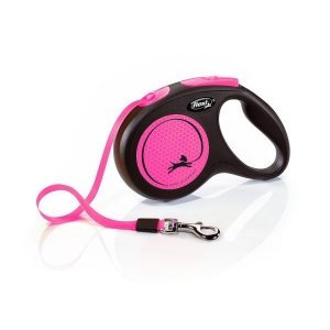 flexi New Neon M Tape 5 m , black/ neon pink