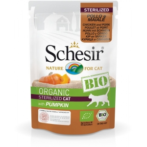 Schesir BIO kanaliha + sealiha + kõrvits pasteet 85g, märgtoit steriliseeritud kassidele