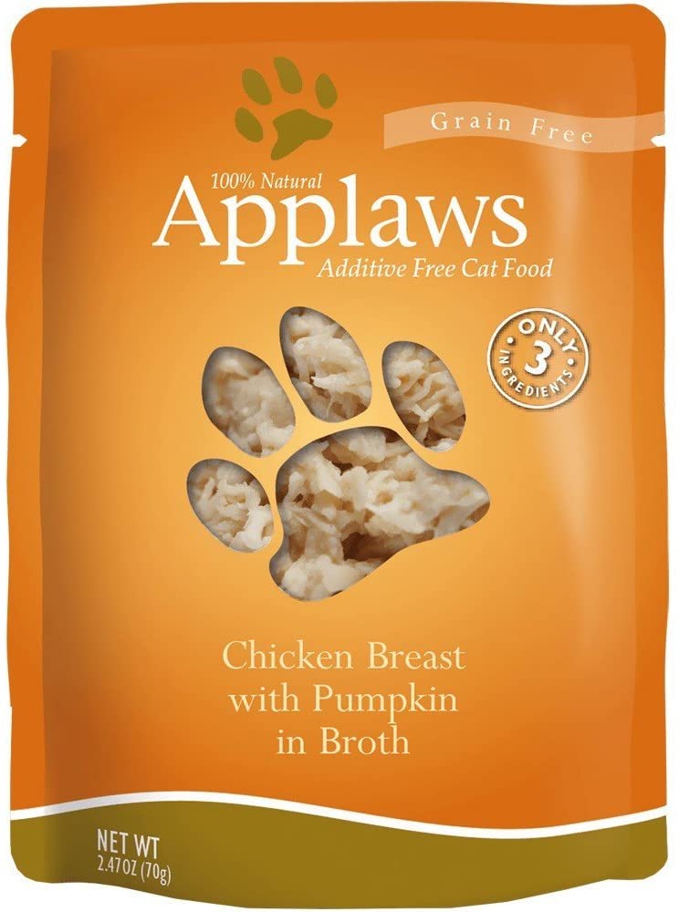 Applaws Natural Wet Cat Food, Chicken Breast and Pumpkin In Broth Pouch 70 g