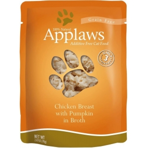 Applaws Natural Wet Cat Food, Chicken Breast and Pumpkin In Broth Pouch 70 g