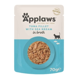 Applaws Wet Cat Food, Tuna Fillet with Seabream in Broth Pouch 70g