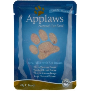 Applaws Wet Cat Food, Tuna Fillet with Seabream in Broth Pouch70 g