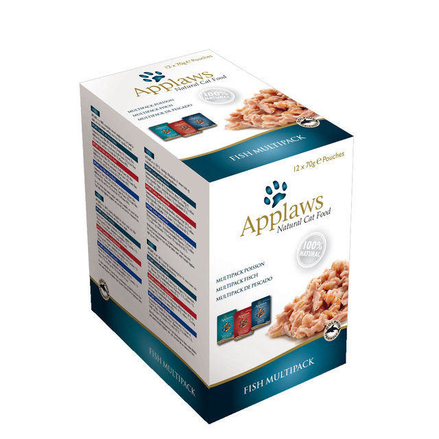 Applaws Natural Wet Cat Food, Fish Selection 12 x 70 g