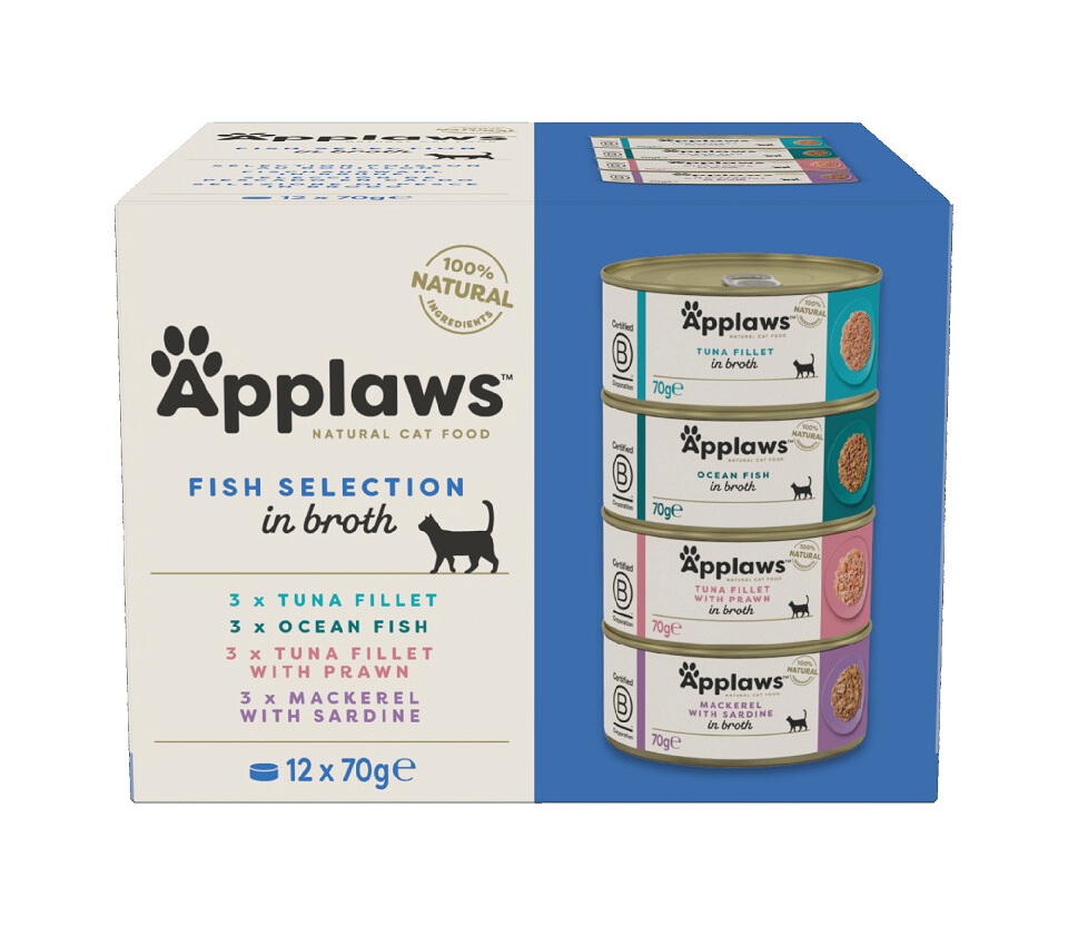 Applaws Natural Wet Cat Food, Multipack Fish Selection 12x70 g