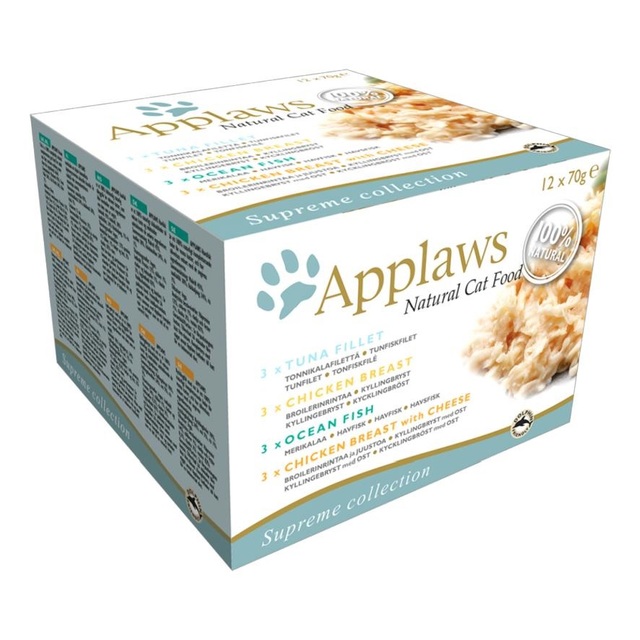 Applaws Natural Wet Cat Food, Multipack Fish and Chicken Mixed Selection 12x70 g