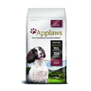 Applaws Complete and Grain Free Dry Dog Food, Small/Medium Breed Adult, Chicken with Lamb  7, 5 kg