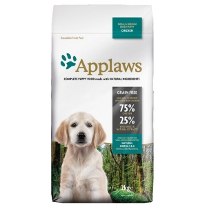 Applaws Natural, Complete and Grain Free Dry Dog Puppy Food, Chicken for Small/Medium Breed Puppies , 2 kg