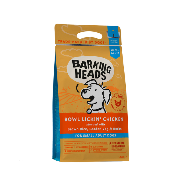 Barking Heads Dry Dog Food for Small Breeds - Bowl Lickin' Chicken, for Healthy Digestion and Joint Health   1,5kg