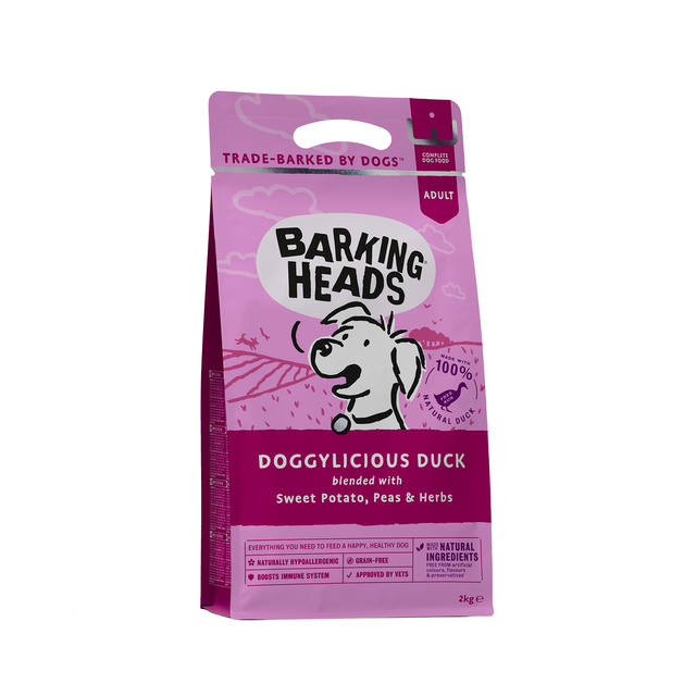 Barking Heads Dry Dog Food - Doggylicious Duck, with Hypoallergenic Ingredients, Grain-Free Recipe 2 kg