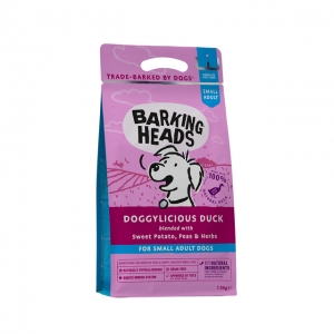 Barking Heads Dry Dog Food for Small Breeds - Doggylicious Duck,  with Hypoallergenic Ingredients, Grain-Free Recipe 1,5 kg