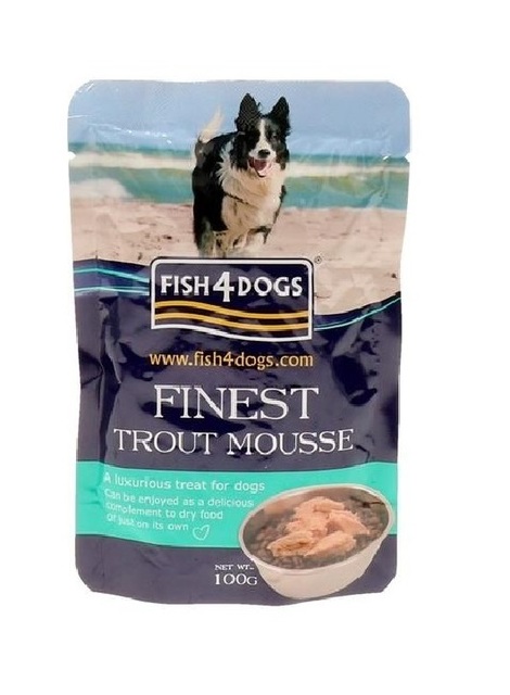 Fish4Dogs Trout Mousse konserv koertele forelliga 100 g