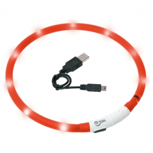 Flamingo kassi LED kaelarihm Visio USB 20-35 cm, punane