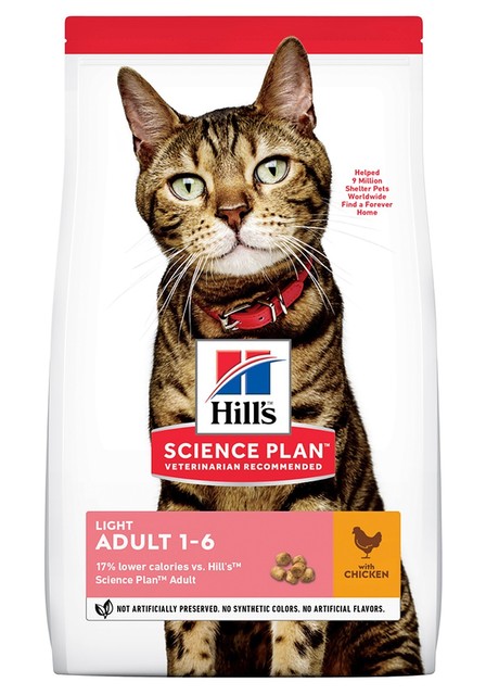 Hill's Science Plan Light Adult Cat Food with Chicken 3kg