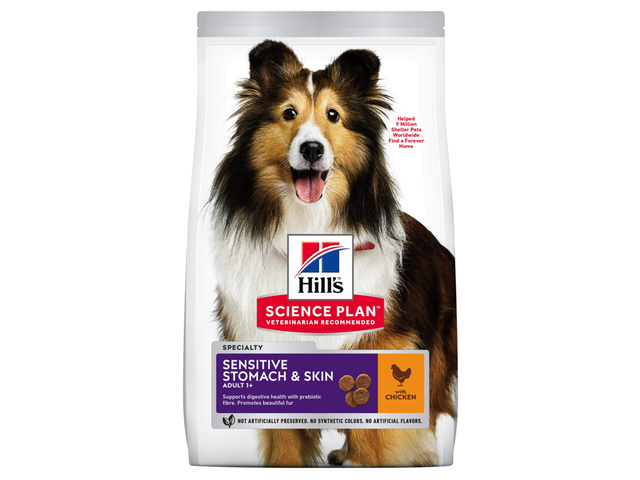 Hill's Science Plan Sensitive koeratoit kanaga keskmisele koerale 14kg