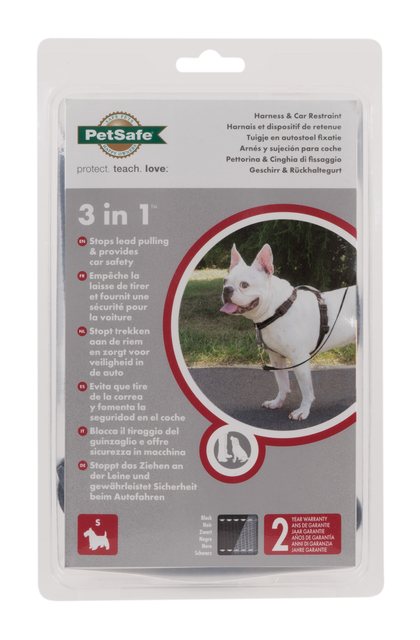 PetSafe 3 in 1™ traksid ja auto turvarihm S, must