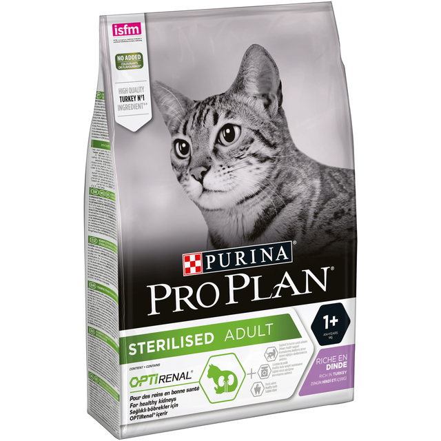 Purina PRO PLAN kassitoit STERELISED OPTIRENAL kalkunirikas, 3 kg.