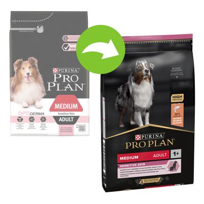 Purina PRO PLAN Medium Adult Sensitive Skin with OPTIDERMA®, 3 kg