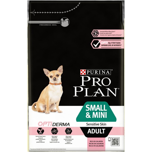 Purina PRO PLAN Small&Mini Adult Sensitive Skin with OPTIDERMA®, 3 kg