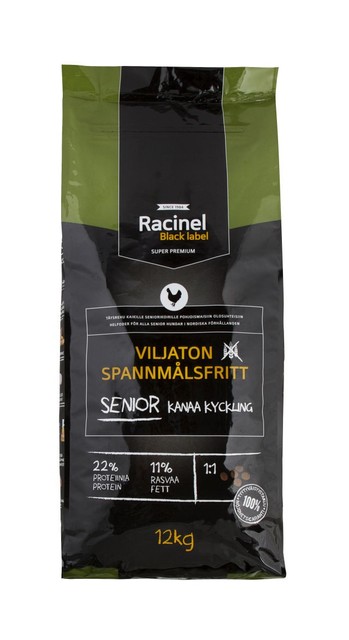 Racinel Black Label kuivtoit eakatele koertele kanaga 12 kg