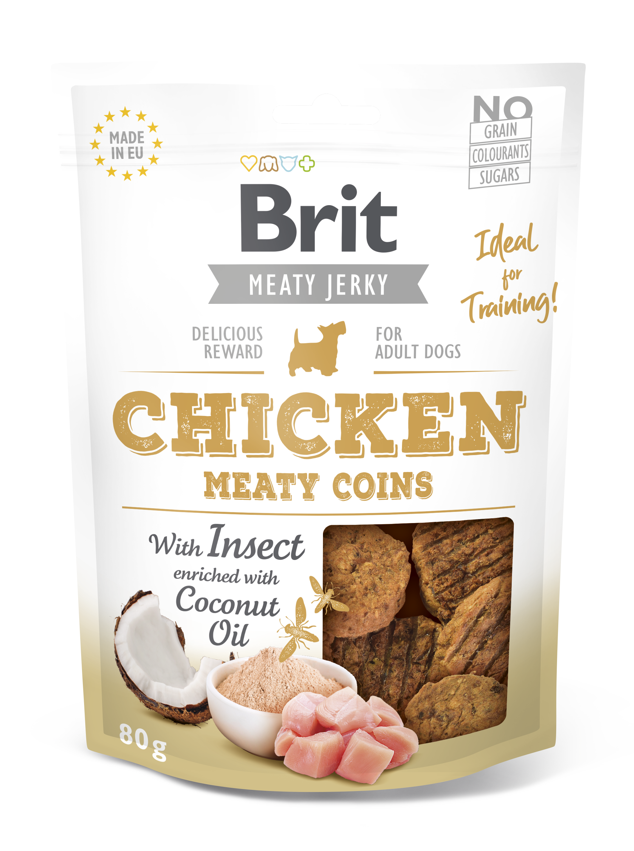 Brit Jerky Chicken Meaty Coins Snack närimismaius koertele 80g